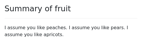 Screenshot of for_fruit example