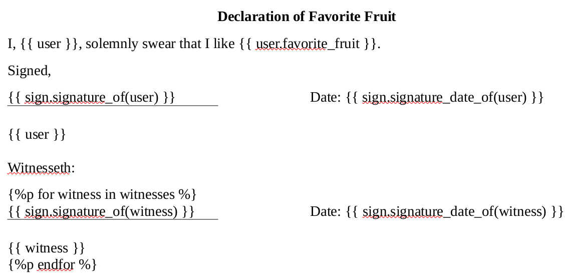 Declaration of Favorite Fruit