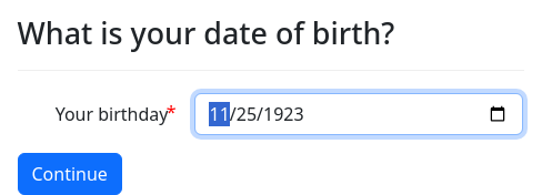 Screenshot of date-default example