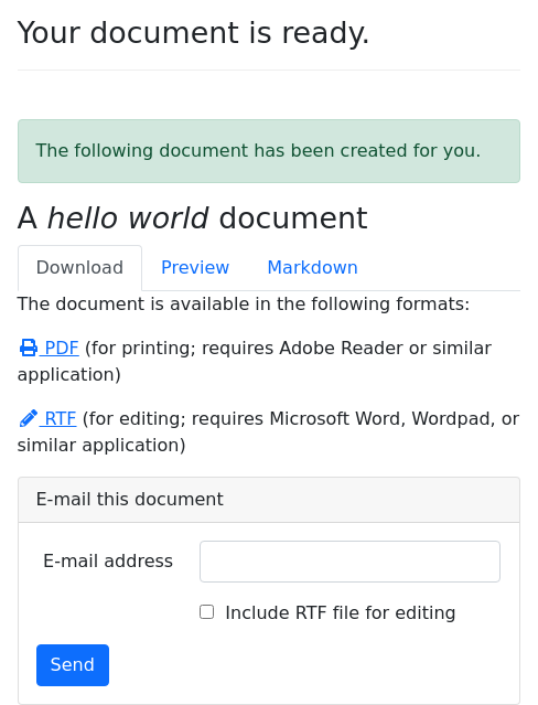 Screenshot of document-file example