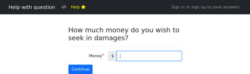 Screenshot of help-damages example