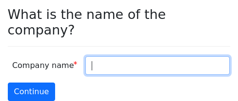 Screenshot of name-company-question example