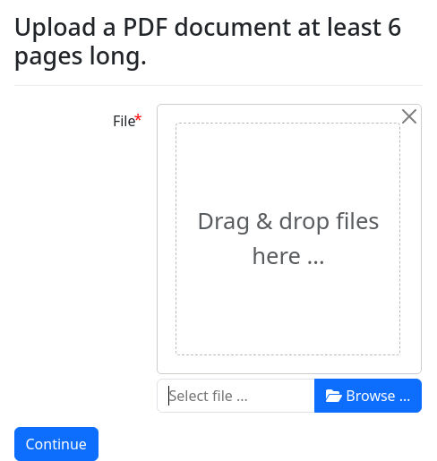 Screenshot of pdfextract example