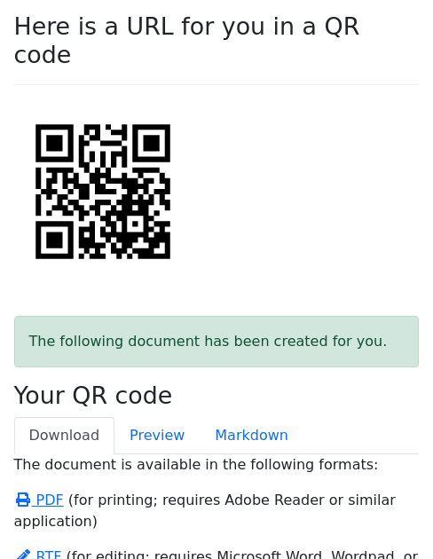 Screenshot of qr-code-demo example