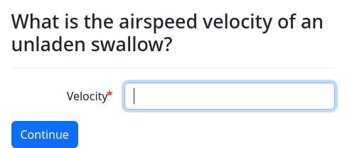 Screenshot of question example