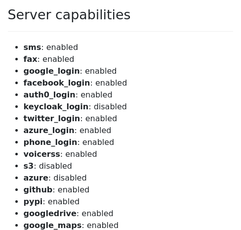 Screenshot of server-capabilities example
