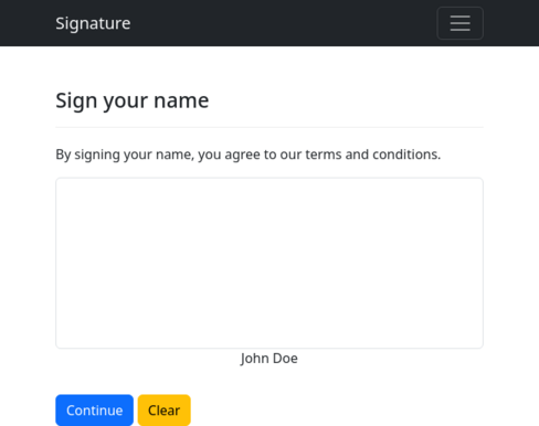 Screenshot of signature example