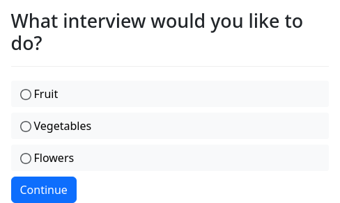 Screenshot of umbrella-interview example