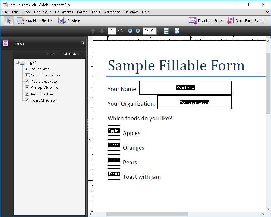 sample form